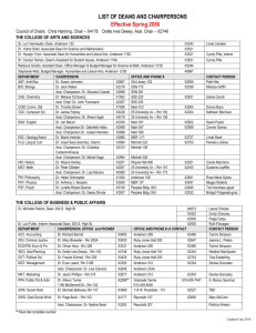 List of Deans and Chairpersons