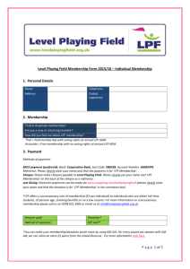 Level Playing Field Membership Form 2015/16 – Individual