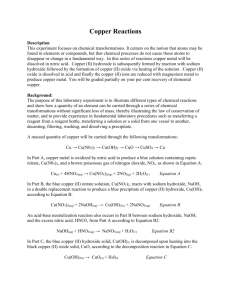 Region 1 (2014/02/07) Copper Chemistry, Teacher Version