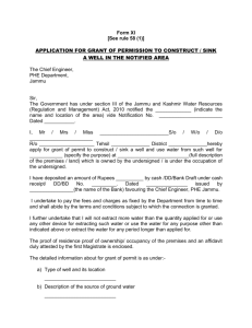 Application for grant of permission to construct / sink a well in the