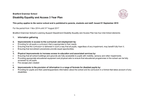 Disability Equality and Access 3 Year Plan