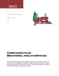 COMPLIANCE PROGRAM - Redwood Community Services