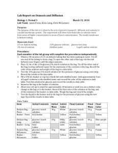 Sample Lab Report on Osmosis and Diffusion