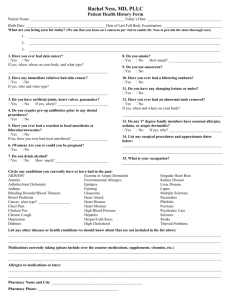 Dr. Ness Patient Health History Form