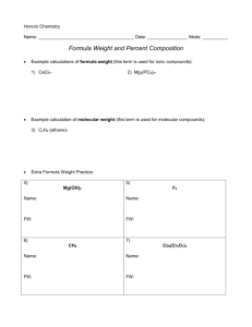 Formula & Percent Composition Packet