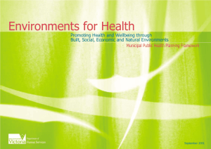 Environments for Health - Municipal Association of Victoria