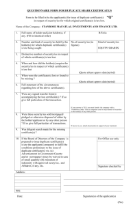 Affidavit by Legal Heirs of a Deceased Shareholder for Transmission