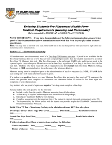 Entering Students Preplacement Form