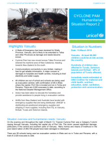 CYCLONE PAM SITUATION REPORT #2 15 MARCH 2015