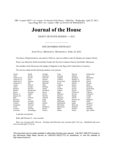 Journal of the House - Minnesota House of Representatives