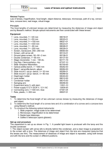 TEP Laws of lenses and optical instruments TEP Laws of lenses and