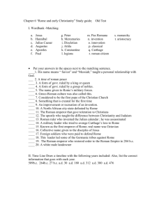 Chapter 6 study guide 2011-2012 Rome and Early Christianity
