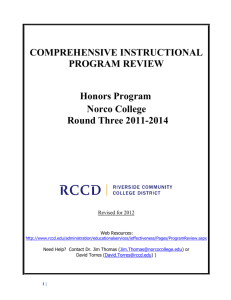 honors program - Riverside Community College District