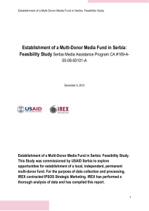 Establishment of a Multi-Donor Media Fund in Serbia: - ISC-a