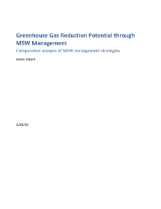 Greenhouse Gas Reduction Potential through MSW Management