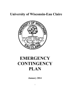 Emergency Contingency Plan - University of Wisconsin