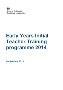 Early Years Initial Teacher Training