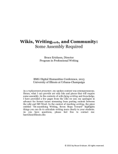 Wikis, Writing-as-a-Verb, and Community