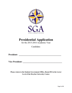2015-2016 SGA Presidential Application