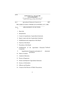 Agricultural Chemicals (Control) Act, 2007