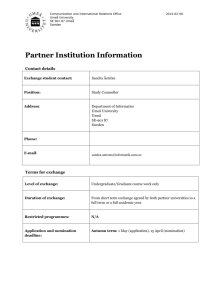 Partner Institution Information