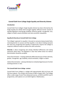 Connell Sixth Form College Single Equality and Diversity Scheme
