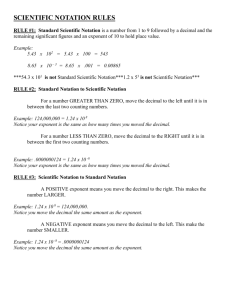Scientific Notation Rules - Manhasset Public Schools
