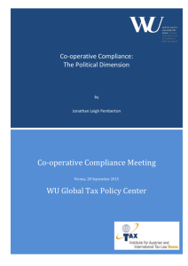 Co-operative Compliance – The Political Dimension