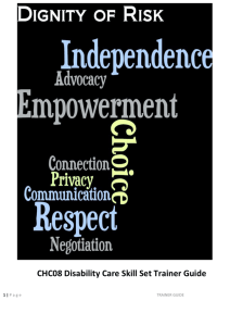 Disability Care Skill Set Trainer Guide