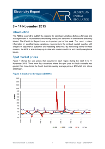 Electricity report 8 - 14 November 2015