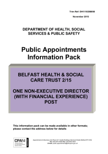Information Pack - Department of Health, Social Services and Public