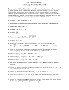 1. Test question here - National Assessment & Testing