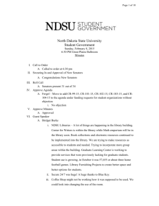 Page of 10 North Dakota State University Student Government