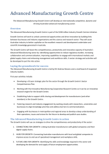 Industry Growth Centre Advanced Manufacturing factsheet