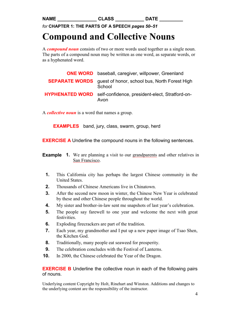 Compound And Collective Nouns
