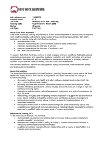 Safe Work Australia job vacancies - EL2 Director, Plant and Licensing