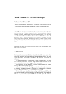 Word Template for a HMM 2016 Paper