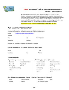 EcoStar Application 2014 - Montana Pollution Prevention Program