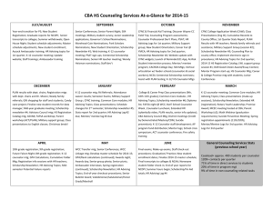 CBA HS Counseling Services At-a-Glance for 2014-15