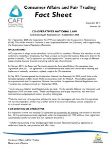 Co-operatives national law - Consumer Affairs and Fair Trading