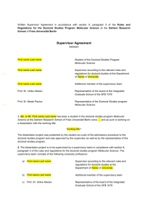 Supervisor agreement