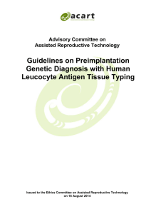 Guidelines on Preimplantation Genetic Diagnosis with