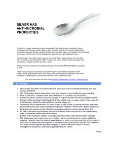 silver has antimicrobial properties