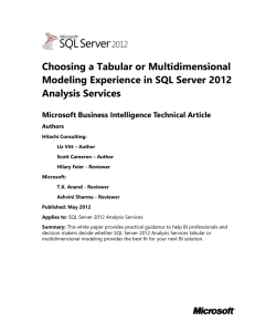Choosing a Tabular or Multidimensional Modeling