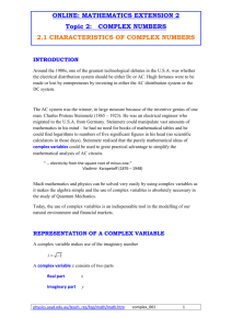 Mathematics Extension 2 Complex Numbers