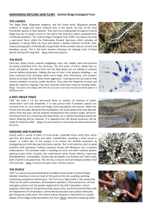 Information Sheet - Central Otago Ecological Trust