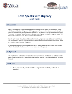 Bible Study 6 Handout - Love Speaks with Urgency