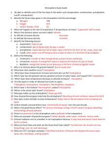 Atmosphere Study Guide Answer Key