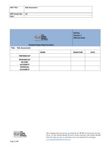 Risk Assessment for Trial SOP - Global Health Trials
