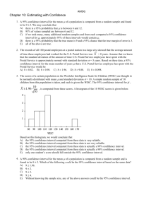 AMDG Chapter 10: Estimating with Confidence 1. A 95% confidence